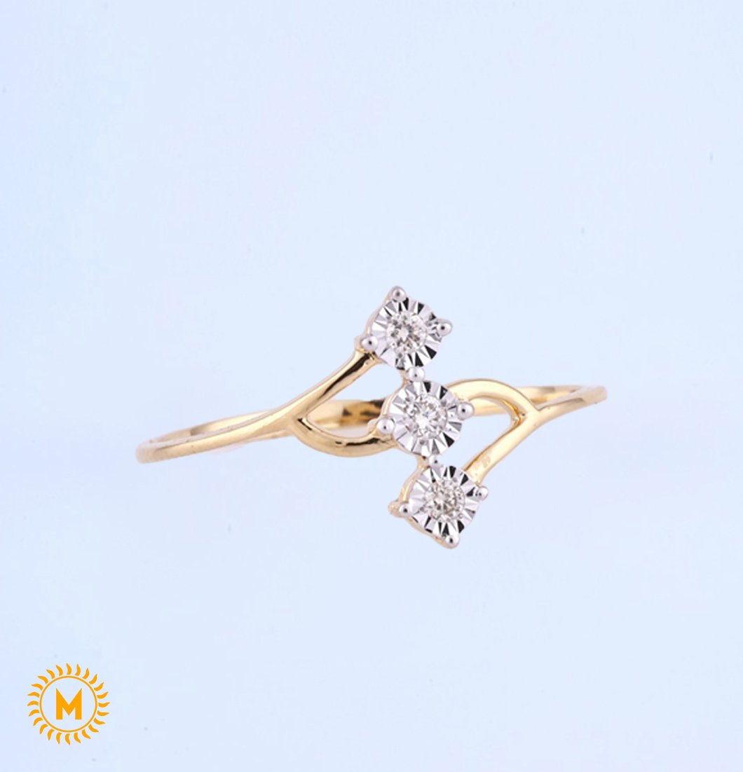 Yellow Gold Diamond Ring - 1.40 Gm